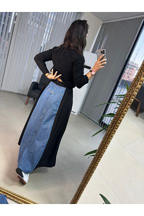 دامن مشکی زنانه جین caddstore - کد 876993091