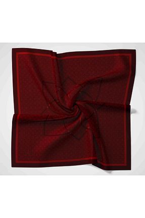 روسری زرشکی پلی استر Silk Home - کد 860195334