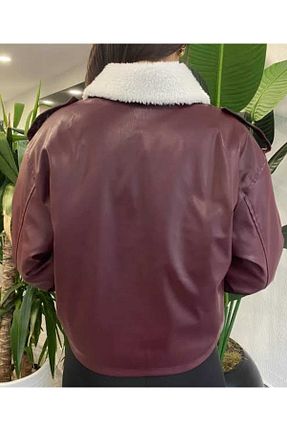 کاپشن زرشکی زنانه رگولار NEVEGE BUTİK - کد 877061503