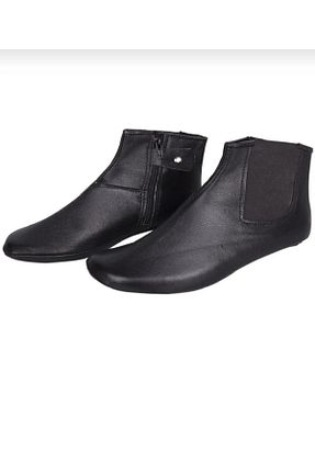 بوت / نیم بوت مشکی زنانه چرم خالص Özkan Ayakkabı - کد 877070794