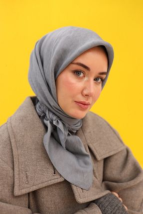 روسری طوسی پلی استر Silk Home - کد 877074510