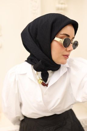 روسری مشکی پلی استر Silk Home - کد 877074289