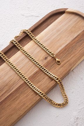 گردنبند استیل ( فولاد ) طلائی زنانه استیل ضد زنگ ByFlorya Jewelry - کد 818720889