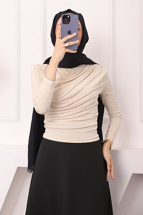 بلوز حجاب بژ زنانه رگولار İmajButik - کد 838296707