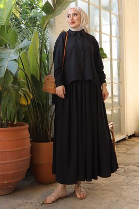 ست بالاتنه و پائین تنه حجاب مشکی زنانه رگولار İmajButik - کد 828367123