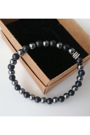 دستبند جواهر مشکی مردانه سنگ طبیعی LemaStone - کد 877121678