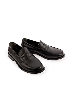 کفش لوفر مشکی مردانه چرم خالص KAYCSHOES - کد 877157036