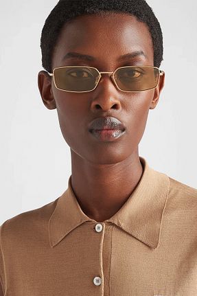 عینک آفتابی طلائی زنانه 59 Prada - کد 841456195