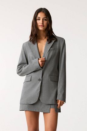 کت طوسی زنانه اورسایز Pull & Bear - کد 877164680