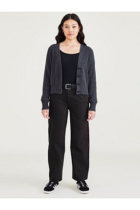 شلوار مشکی زنانه پارچه Dockers - کد 877205326