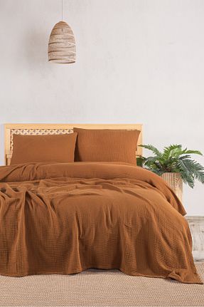 روتختی دونفره نارنجی پنبه ای MYLASA HOME - کد 877212877