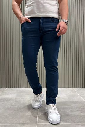 شلوار جین سرمه ای مردانه پاچه تنگ MİSHAR İTALİA - کد 877211348