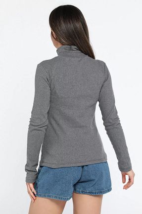 بلوز طوسی زنانه ساده GÜLSELİ - کد 877227613