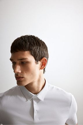 پولوشرت سفید مردانه جرسی H&M - کد 877225024