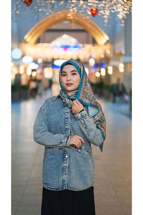 شال رنگی زنانه ابریشم Quğu SCARF - کد 877221092