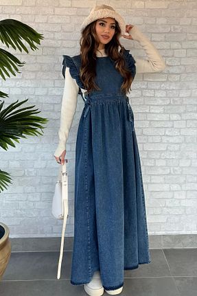 لباس آبی زنانه جین GÜLSELİ - کد 877228547