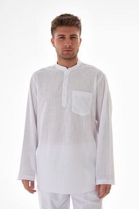ست بالاتنه و پائین تنه سفید مردانه بافتنی BESEDU - کد 877221222