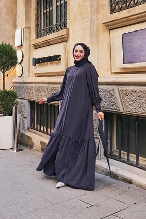 کلاه و ابایا طوسی زنانه پنبه پلی استر Berel Moda - کد 877234552