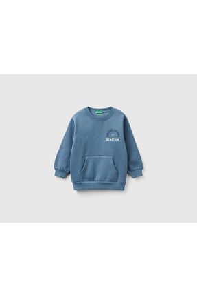 سوئیشرت آبی بچه گانه چاپی United Colors of Benetton - کد 877240453