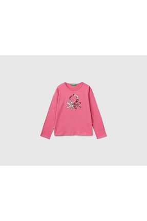 تیشرت صورتی بچه گانه رگولار United Colors of Benetton - کد 877238573