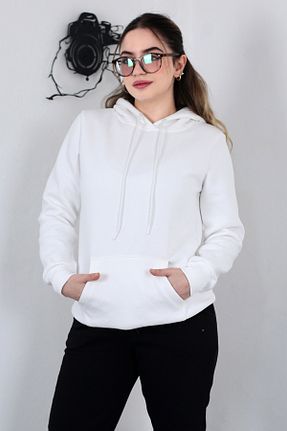 سوئیشرت سفید زنانه ساده Hebb Club - کد 877236449