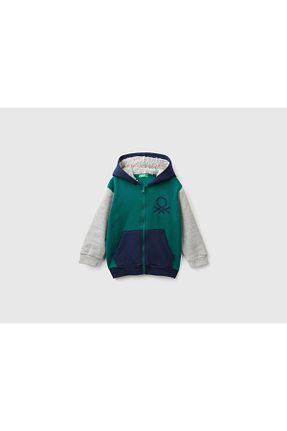 سوئیشرت قهوه ای بچه گانه نقش دار / کار شده United Colors of Benetton - کد 877239409