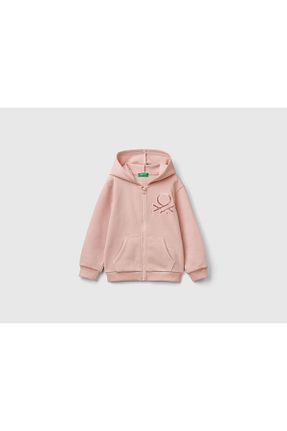 سوئیشرت صورتی بچه گانه ساده United Colors of Benetton - کد 877237967