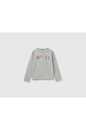 تیشرت طوسی بچه گانه رگولار United Colors of Benetton - کد 877238317
