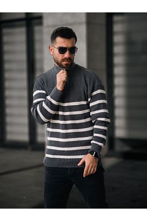 پلیور طوسی مردانه Relaxed Know - کد 877247025