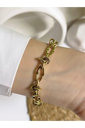 دستبند استیل (فولاد) طلائی زنانه استیل (فولاد) Bimodabu - کد 877257450