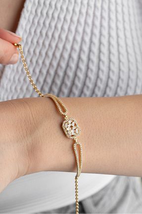 دستبند نقره طلائی زنانه 925 عیار MIDDLEMIST - کد 877288418