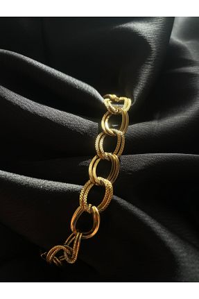 دستبند استیل (فولاد) زرد زنانه سنگ Zeyne - کد 877324075