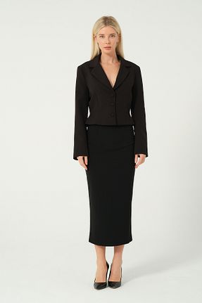 ست بالاتنه و پائین تنه مشکی زنانه بافتنی eva clothing - کد 862779018