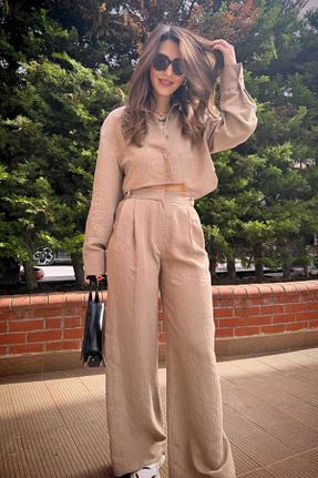 ست گرمکن قهوه ای زنانه اورسایز Clothing palette - کد 820089411
