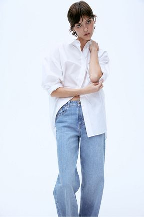 شلوار جین آبی زنانه پاچه گشاد H&M - کد 873251851