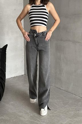 شلوار جین طوسی زنانه پاچه پهن XRAY JEANS - کد 877435278
