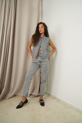 شلوار طوسی زنانه پارچه SeninOlsun - کد 858429401
