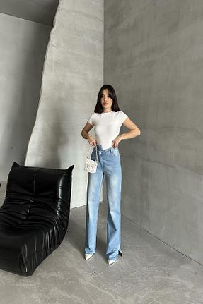 شلوار جین آبی زنانه پاچه پهن XRAY JEANS - کد 877435281