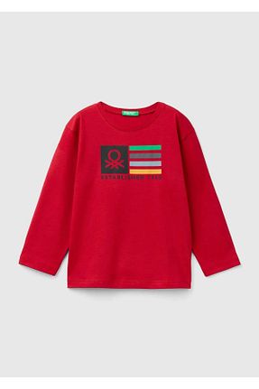 تیشرت قرمز بچه گانه رگولار United Colors of Benetton - کد 849109395