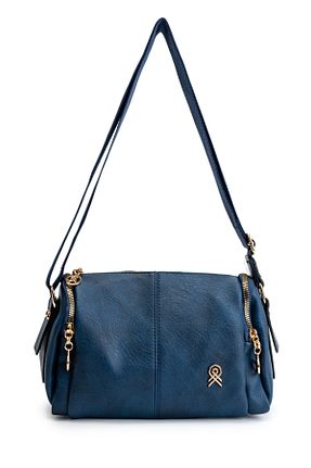 کیف دوشی آبی زنانه چرم مصنوعی minebag - کد 877511775