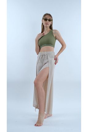 شلوار طوسی زنانه کتان Miapiashop - کد 713136261