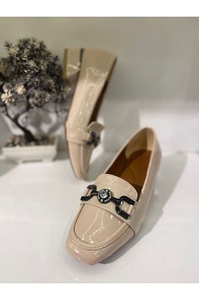 کفش کژوال بژ زنانه چرم لاکی Park Moda - کد 877515342