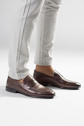 کفش کلاسیک قهوه ای مردانه چرم خالص Pampa Shoes - کد 877526282
