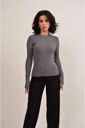 پلیور طوسی زنانه ساده figo - کد 877525953