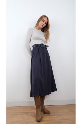 دامن سرمه ای زنانه پارچه Miapiashop - کد 859561177