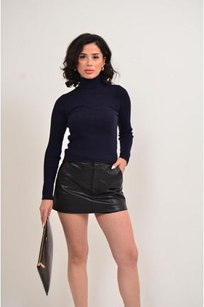 پلیور سرمه ای زنانه ساده figo - کد 877525949