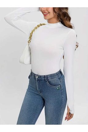 بلوز سفید زنانه ساده LADY HAZAL - کد 857929673