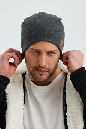 کلاه پشمی طوسی زنانه پنبه ای Butikgiz - کد 877516428