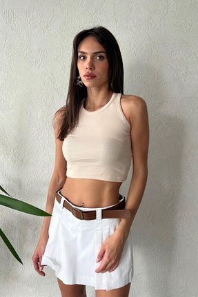 بلوز بژ زنانه ساده misigo - کد 747795195