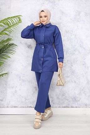ست بالاتنه و پائین تنه حجاب سرمه ای زنانه رگولار giyze - کد 925699376